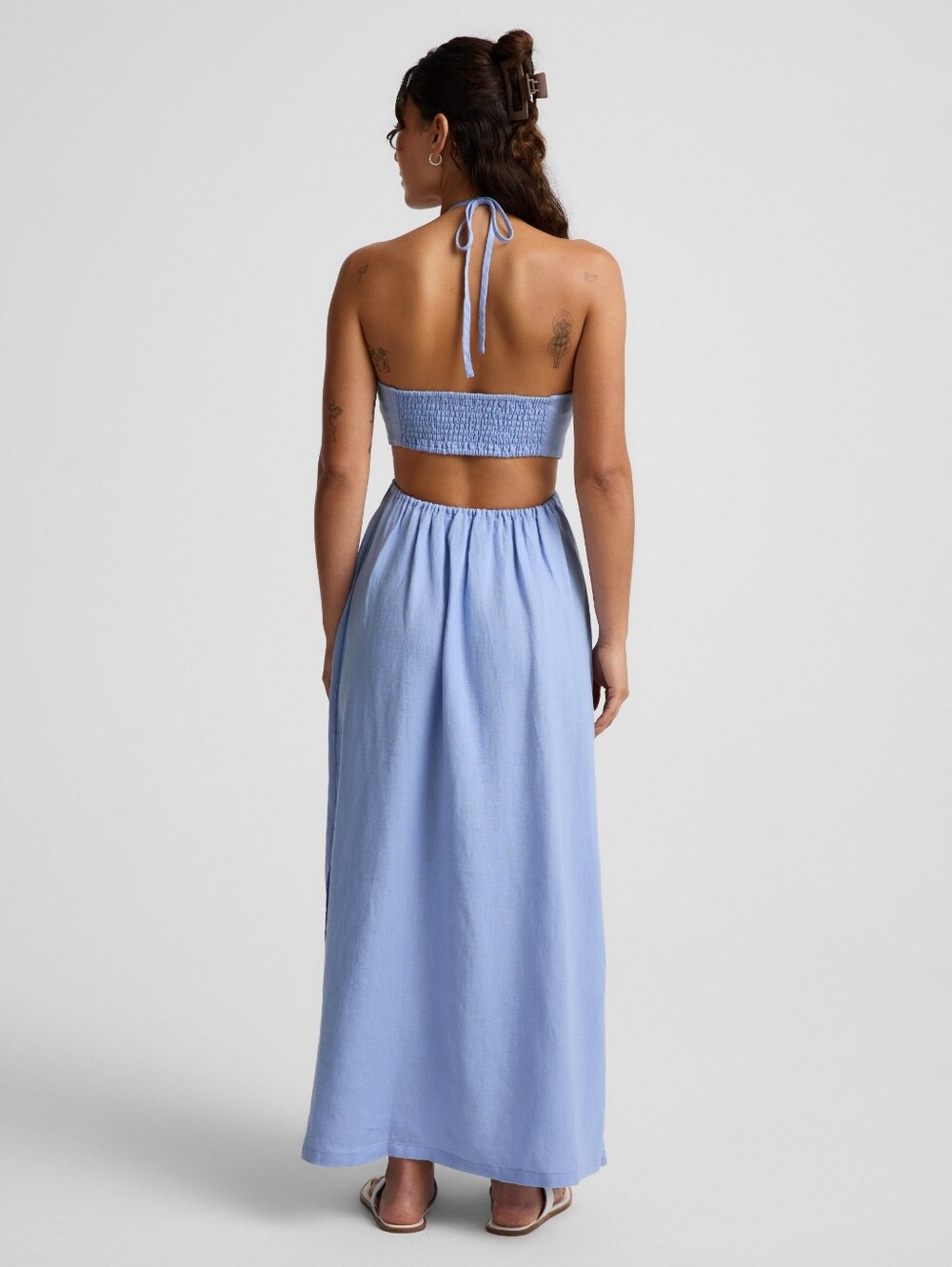 SoftWash Linen Halter Dress NWT (Medium) - Picture 3 of 7